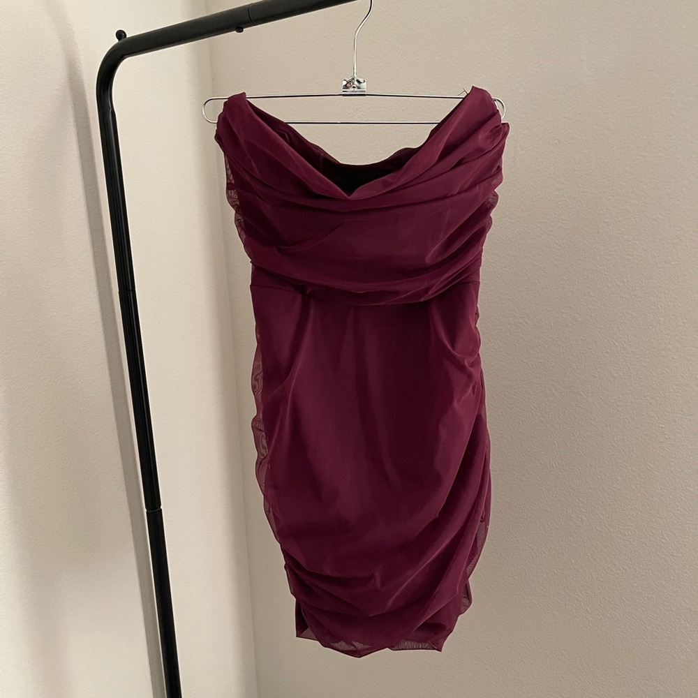 Oh Polly Strapless Mesh Dress